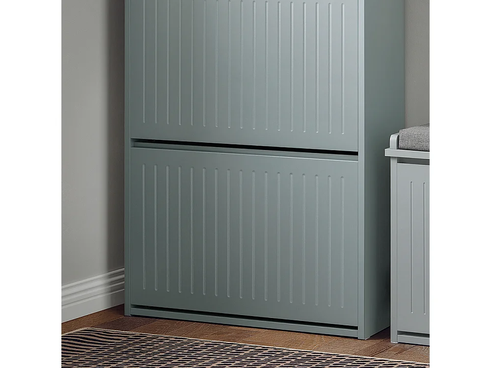 SoBuy FSR165-HG Banc à Chaussures avec Coussin Rembourrée 1 Abattant, Banc de Rangement