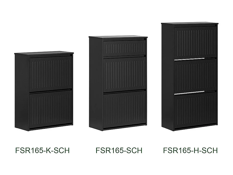 Zapatero Con 2 Solapas Y 1 Cajón Negro FSR165-SCH SoBuy