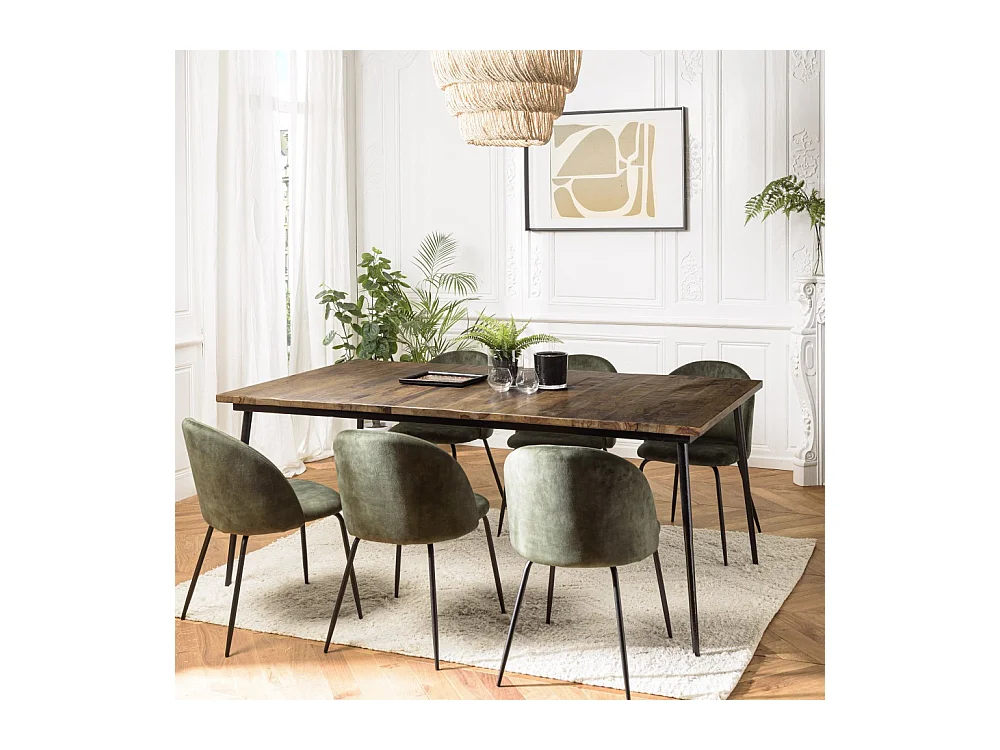 KIARA - Table à manger rectangulaire 200x100cm bois recyclé