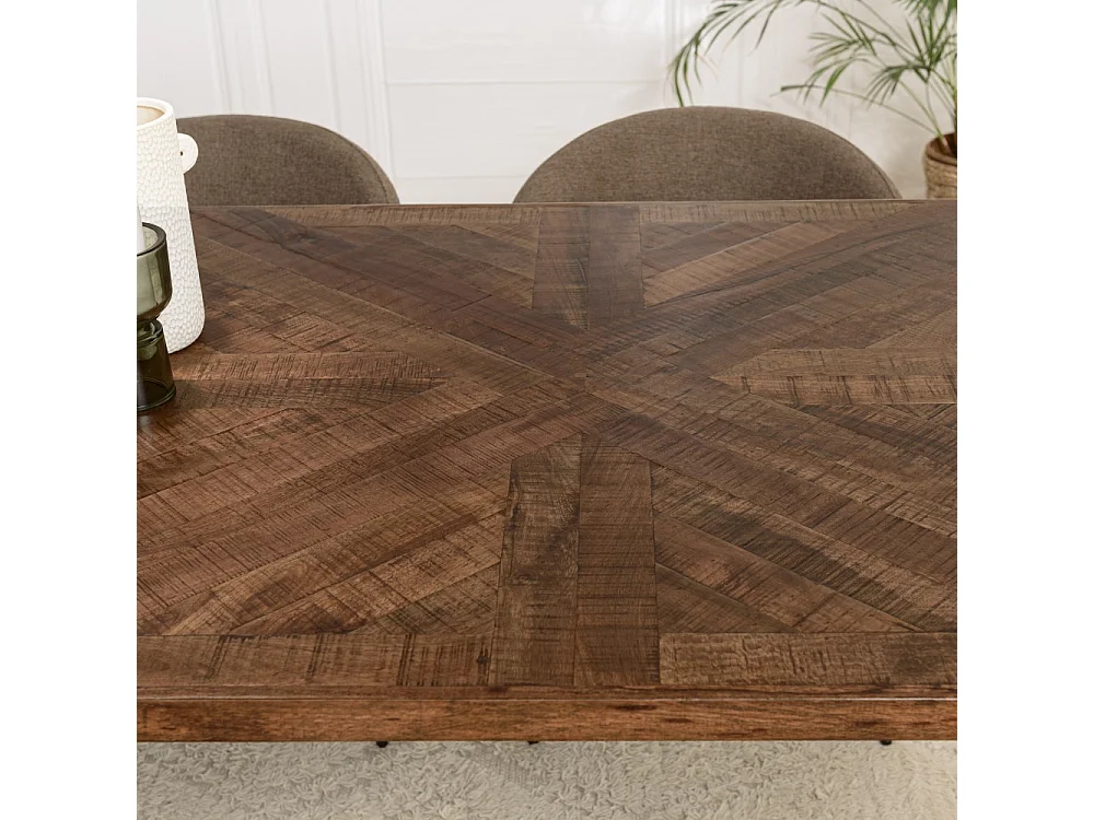 KIARA - Table à manger rectangulaire 220x100cm bois recyclé