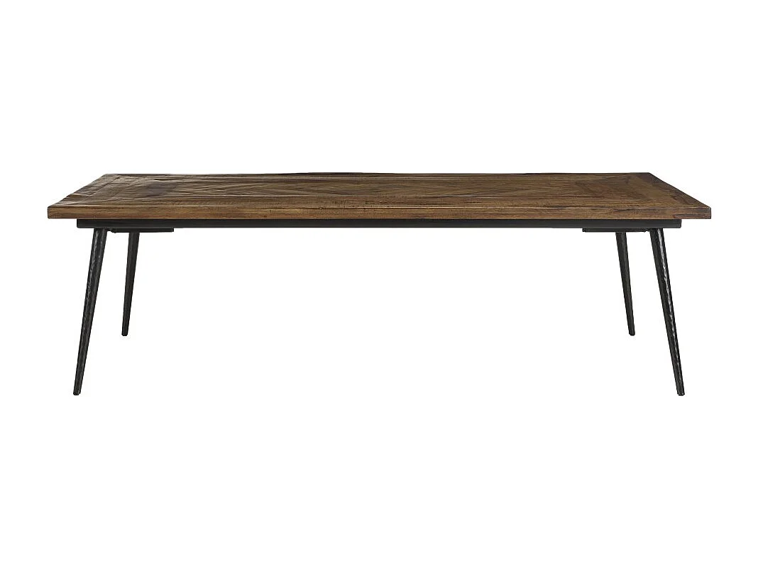 KIARA - Table basse en bois recyclé rect. 135x70cm formes géométriques