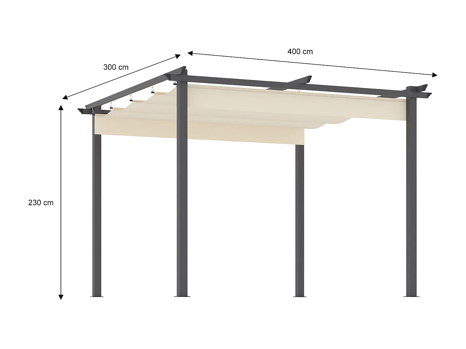 Gazebo pergola da giardino 3x4 mod. Havana