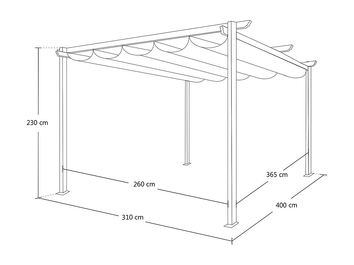 Gazebo pergola da giardino 3x4 mod. Havana