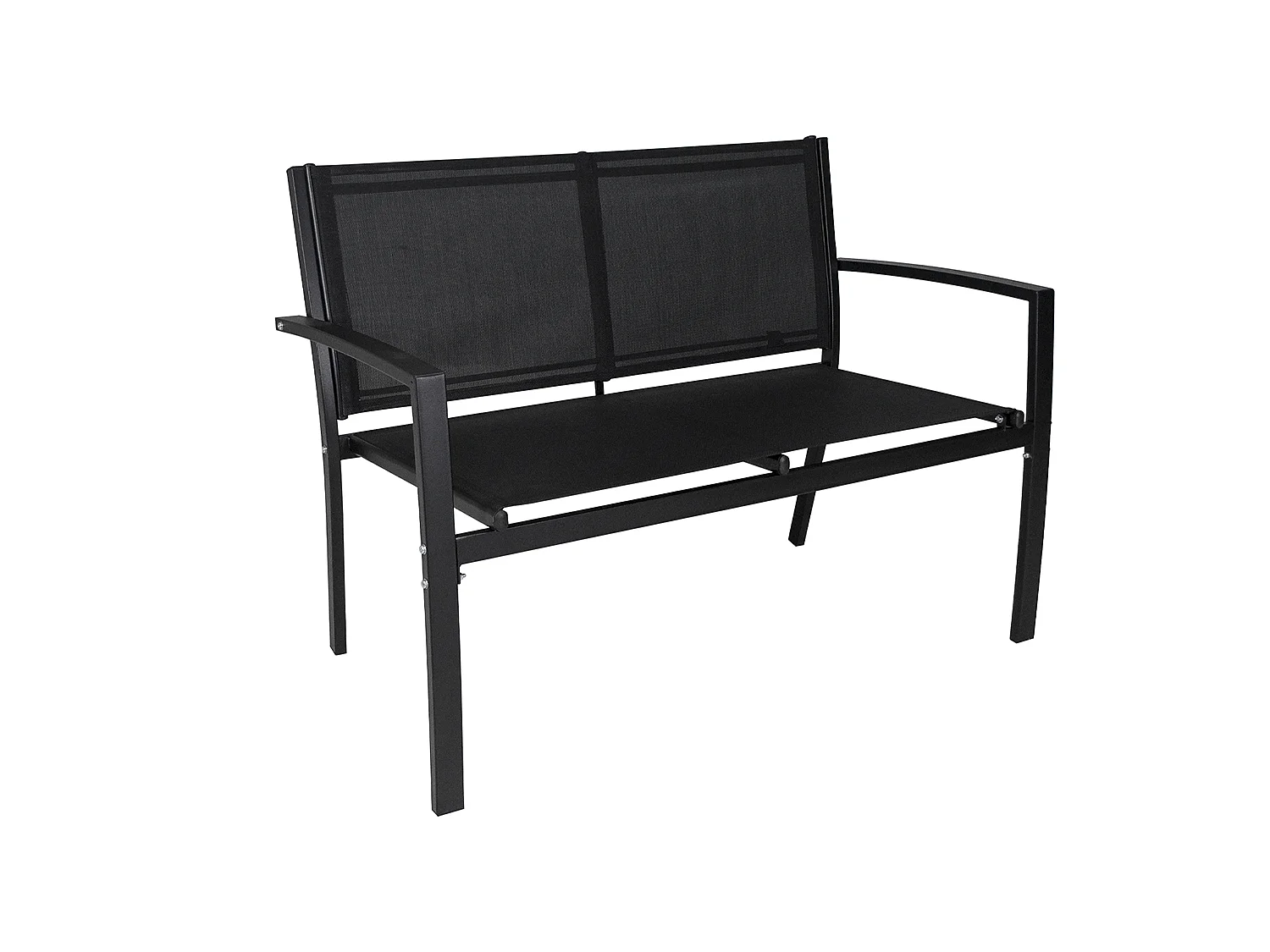 Set salotto da giardino in textilene nero, salotto da esterno mod. Capri