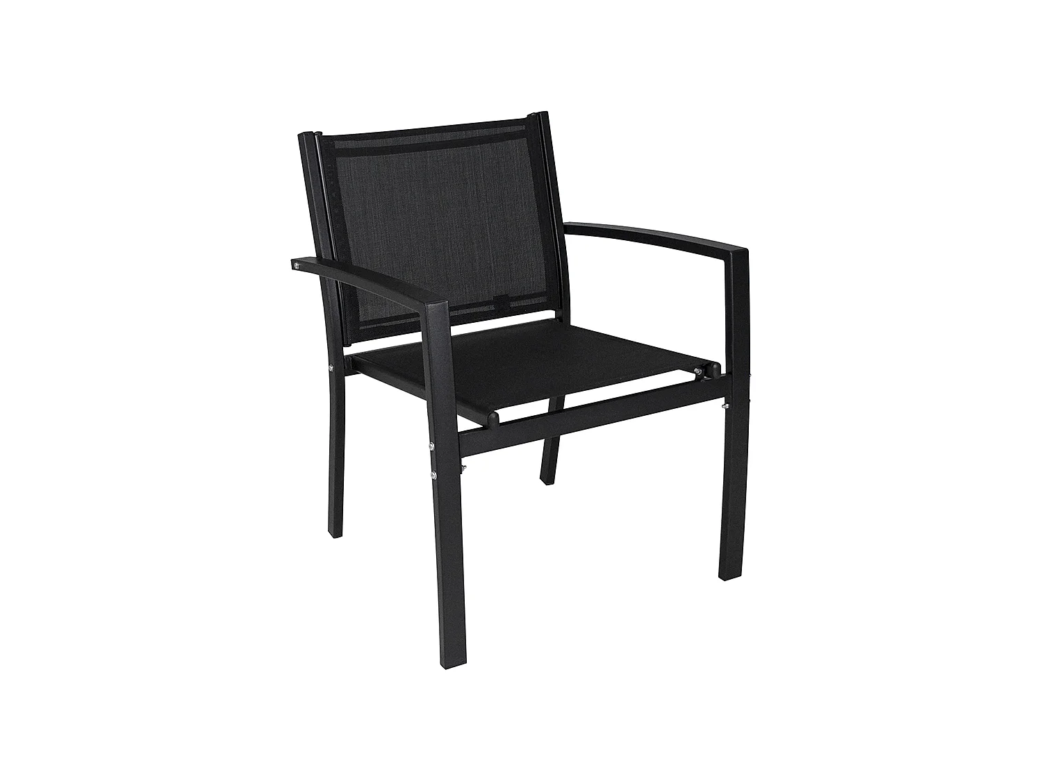 Set salotto da giardino in textilene nero, salotto da esterno mod. Capri