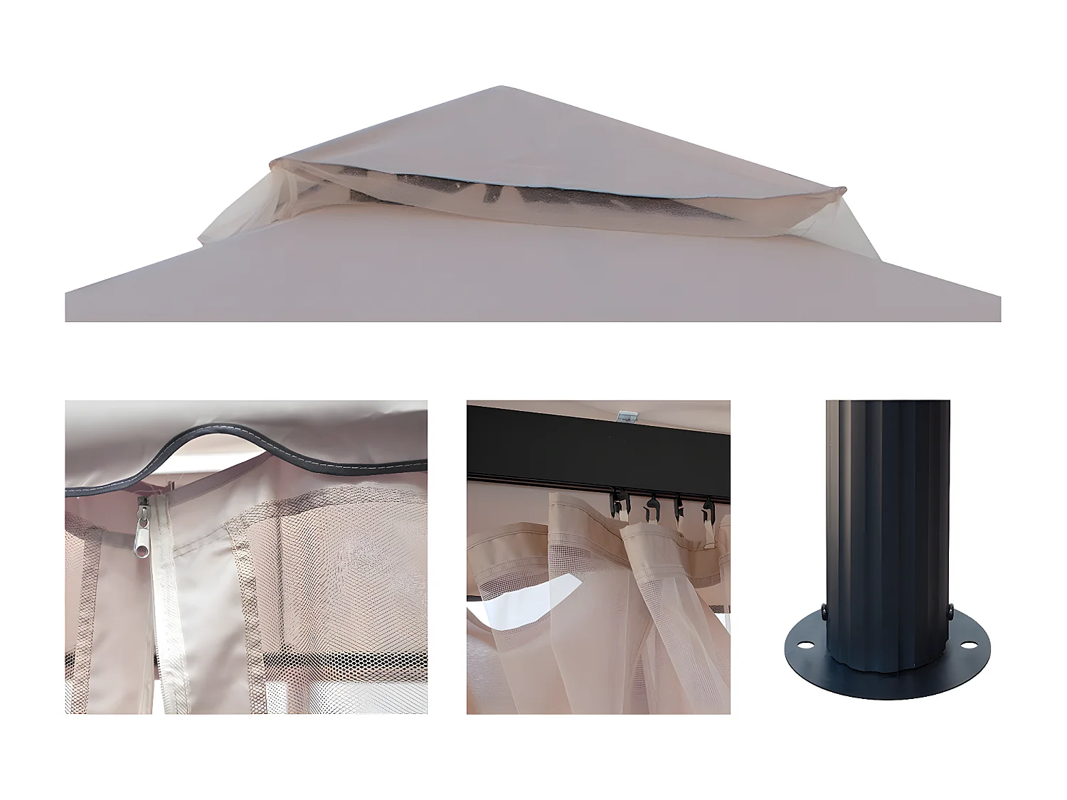 Gazebo da giardino 3×3 con zanzariera mod. Santiago