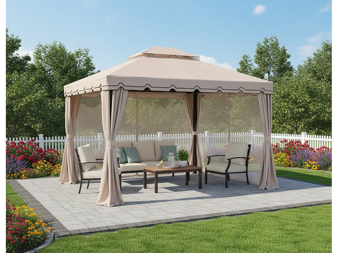 Gazebo da giardino 3×3 con zanzariera mod. Santiago