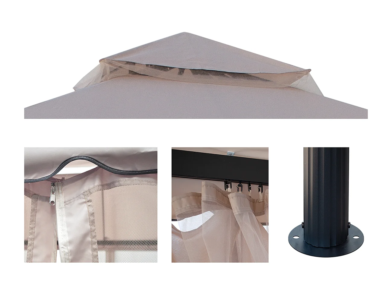 Gazebo da giardino 3×3 con zanzariera mod. Santiago