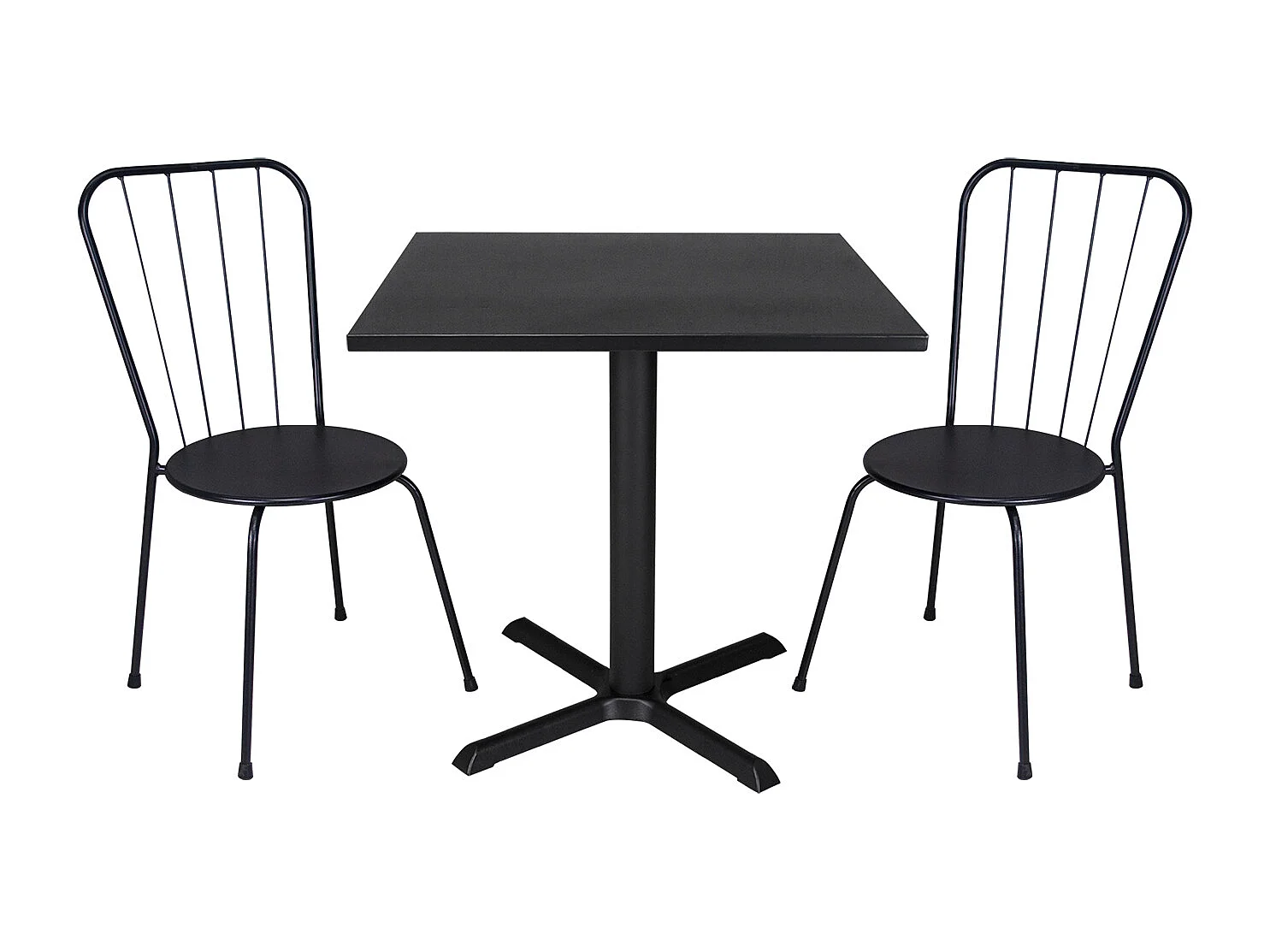 Tavolo bar quadrato 80x80 nero, tavolo da esterno mod. Kevin