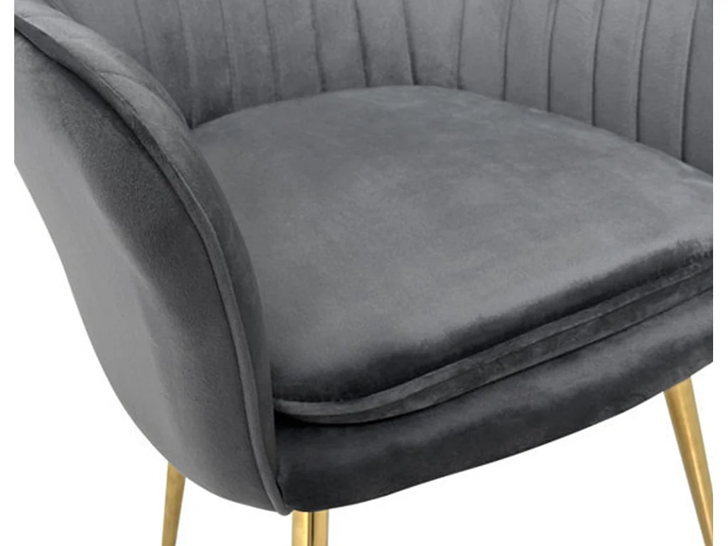 Sedia da pranzo in velluto grigio antracite poltroncina vintage mod. Celine