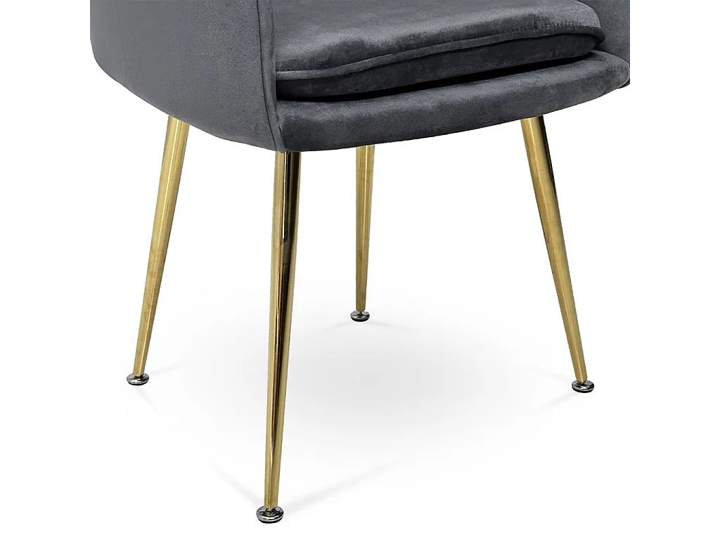 Sedia da pranzo in velluto grigio antracite poltroncina vintage mod. Celine