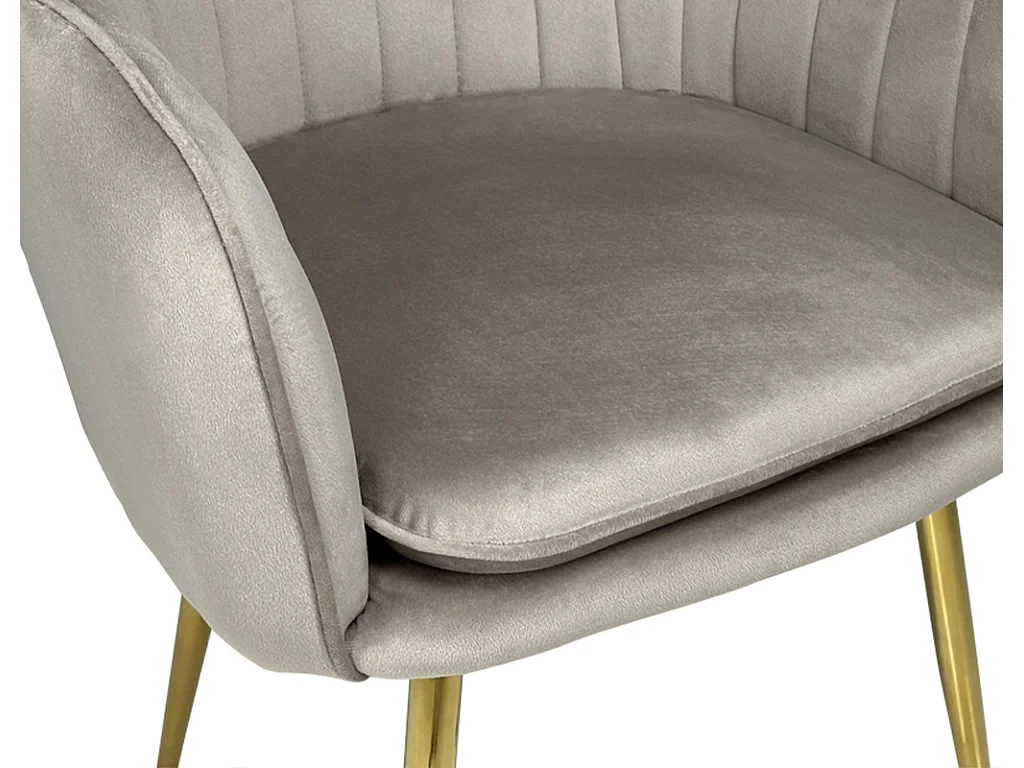 Sedia da pranzo in velluto tortora poltroncina vintage mod. Celine