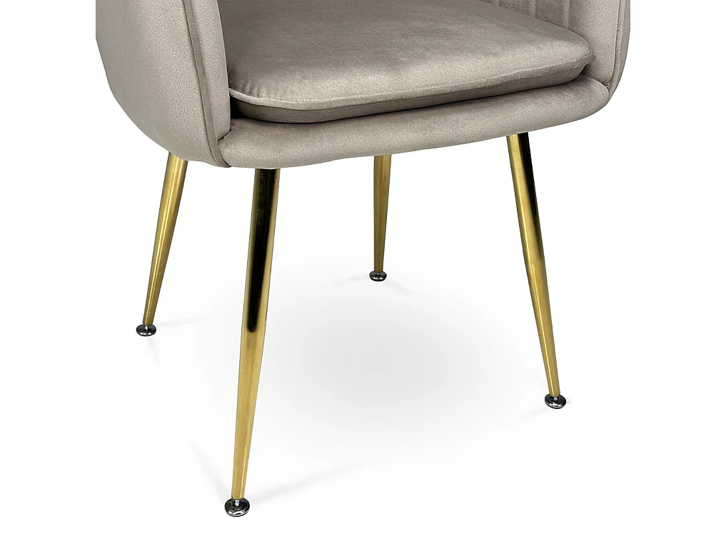 Sedia da pranzo in velluto tortora poltroncina vintage mod. Celine