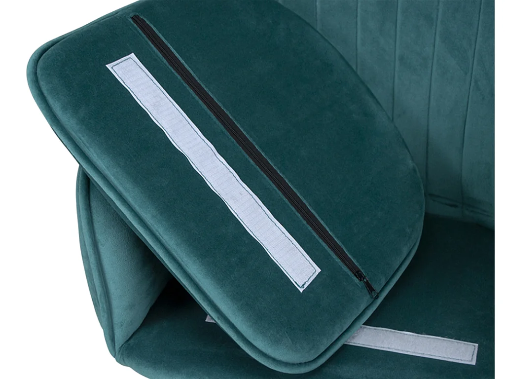 Sedia da pranzo in velluto verde petrolio poltroncina vintage mod. Celine