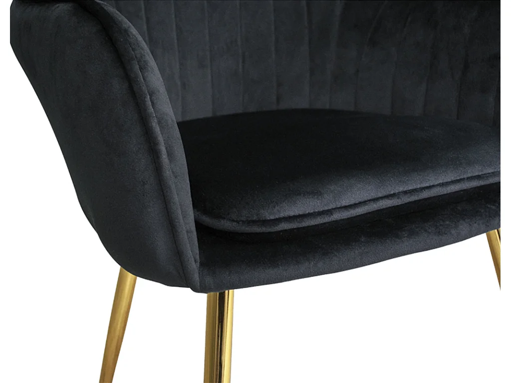 Sedia da pranzo in velluto nero poltroncina vintage mod. Celine