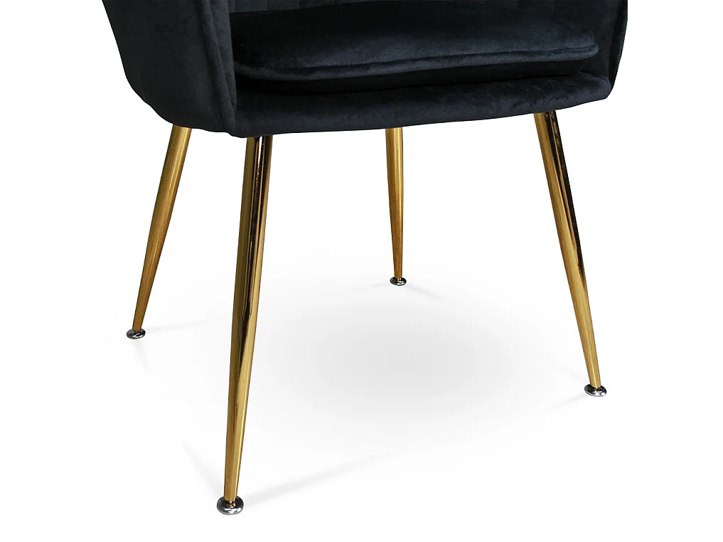 Sedia da pranzo in velluto nero poltroncina vintage mod. Celine