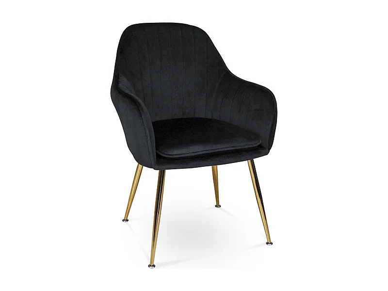 Sedia da pranzo in velluto nero poltroncina vintage mod. Celine