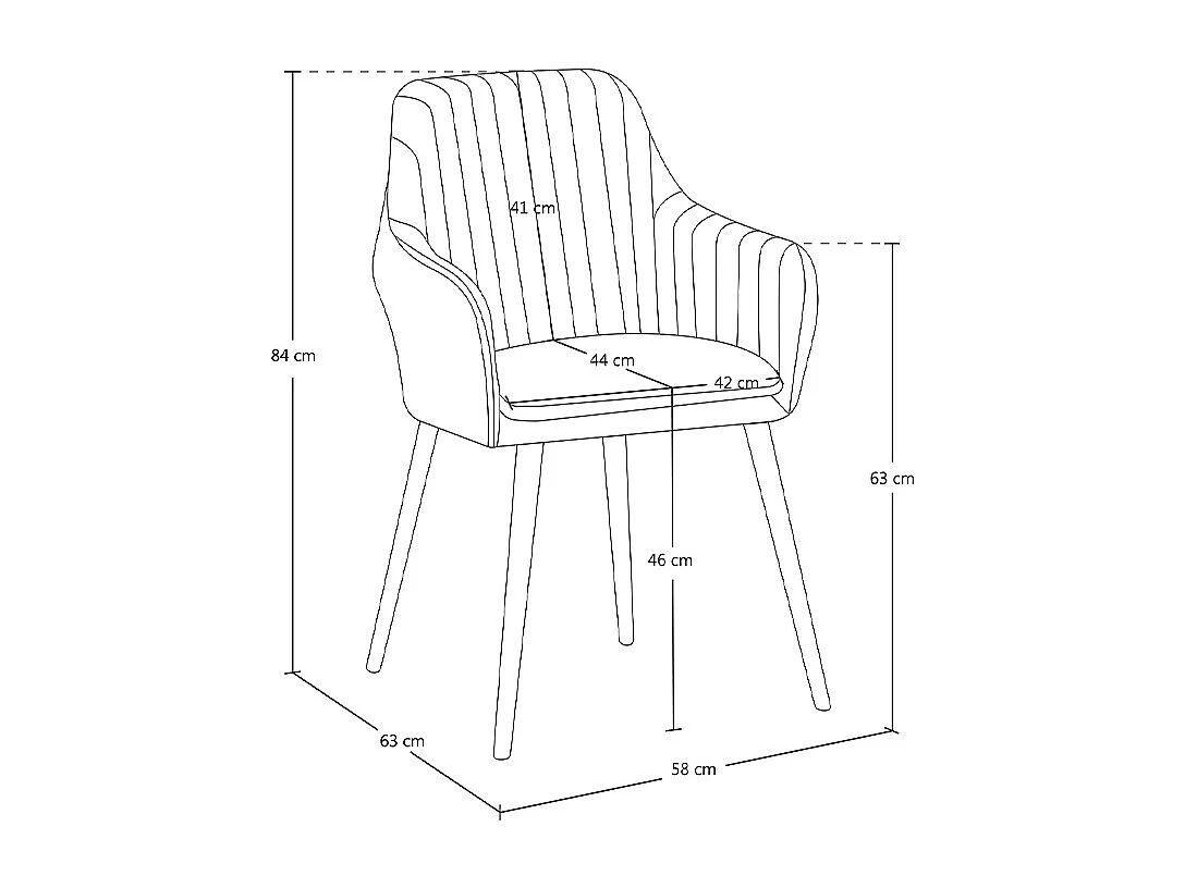 Sedia da pranzo in velluto carta da zucchero poltroncina vintage mod. Celine