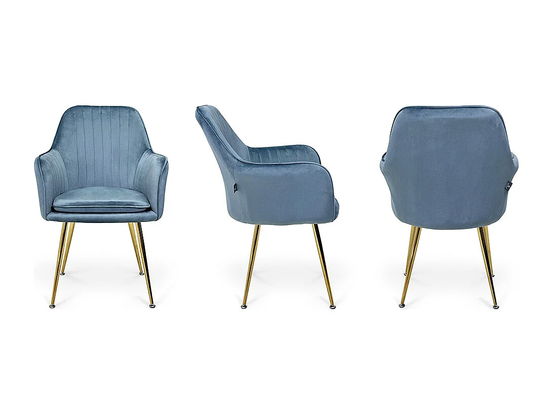 Sedia da pranzo in velluto carta da zucchero poltroncina vintage mod. Celine