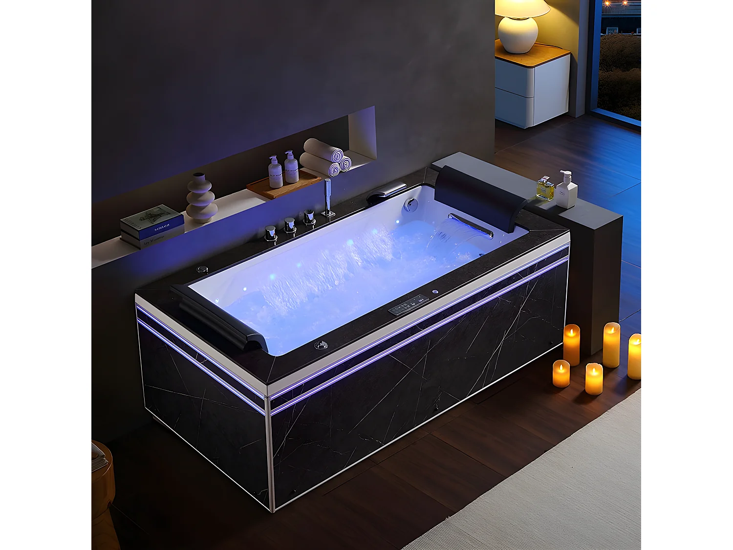 Baignoire balneo Thérapeutique ALTESS BLACK 180 2 places ARCHIPEL® - 180x90