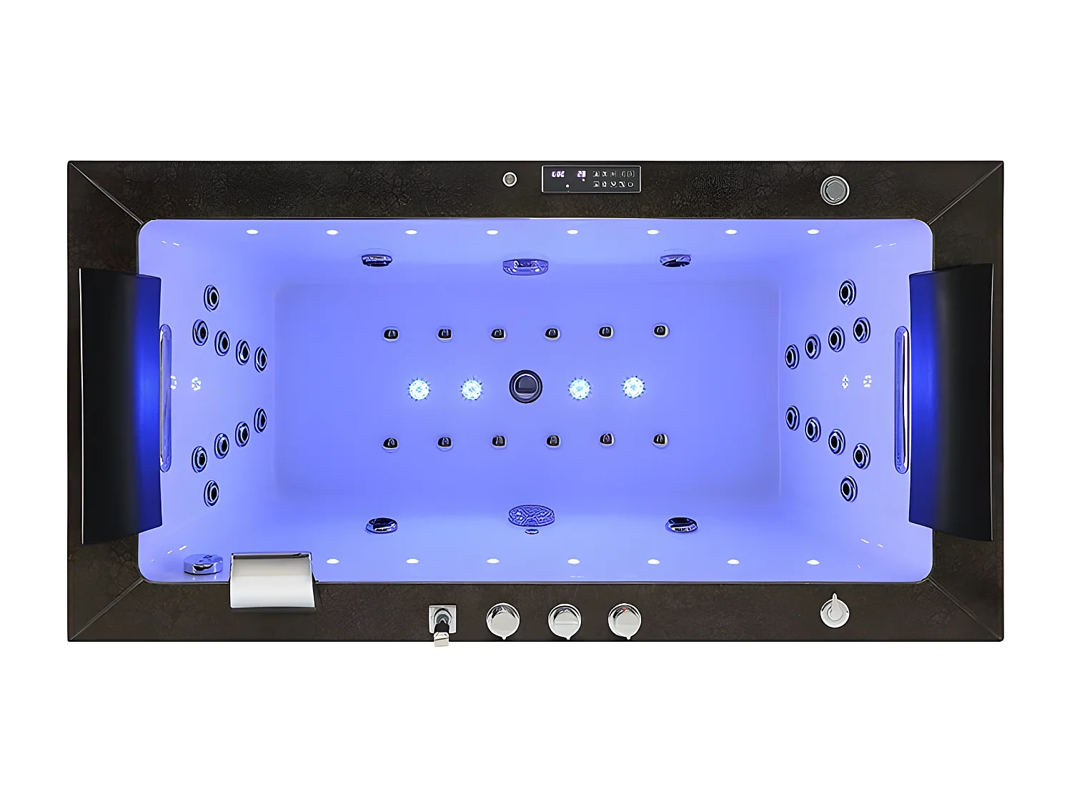 Baignoire balneo Thérapeutique ALTESS BLACK 180 2 places ARCHIPEL® - 180x90