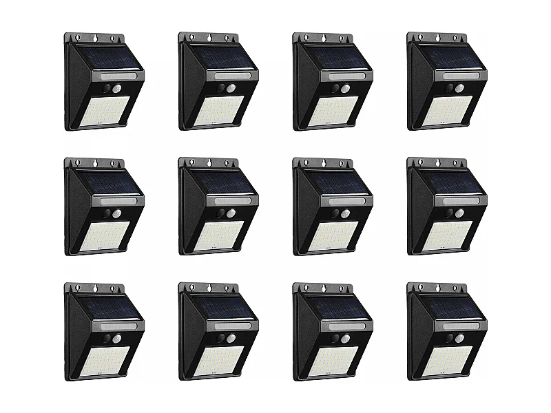 Lot de 12 appliques solaire led mural
