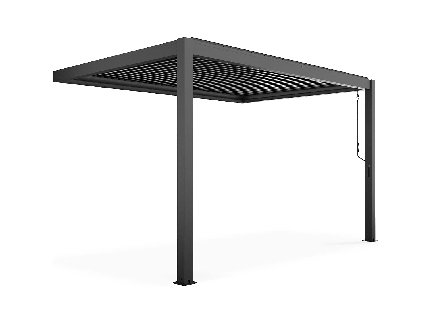 Pergola bioclimatique adossée Aluminium 3 x 4 x 2.5 m