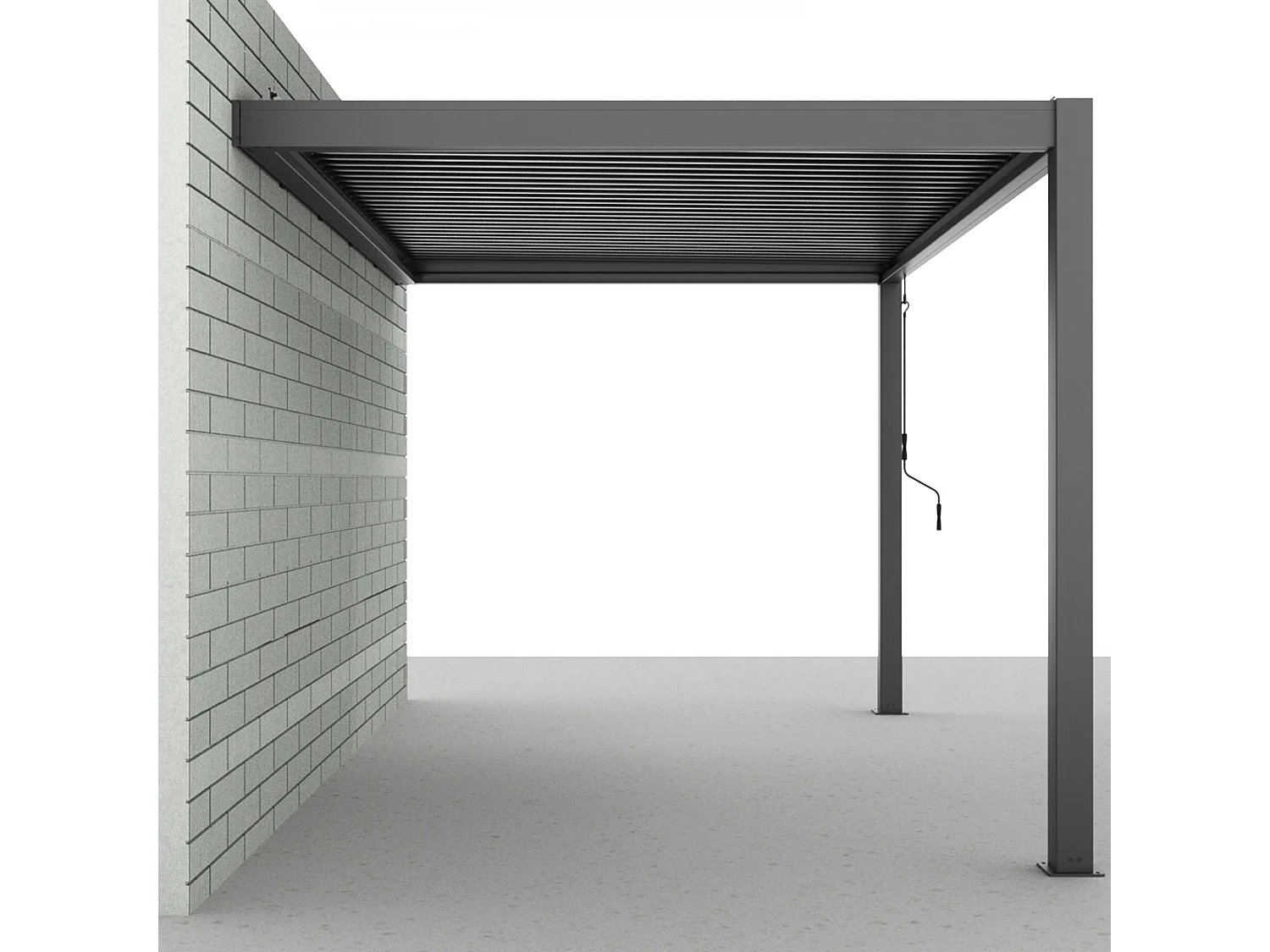 Pergola bioclimatique adossée Aluminium 3 x 4 x 2.5 m