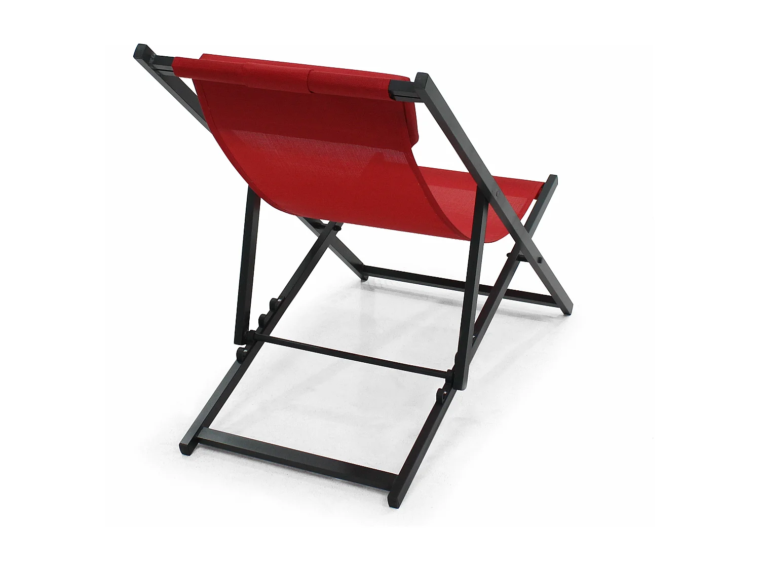 Lot de 2 transats en aluminium rouge