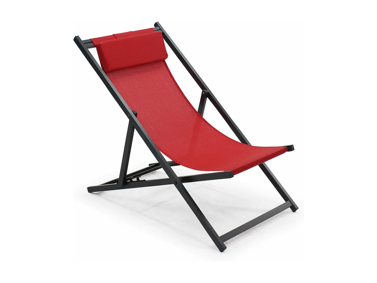 Lot de 2 transats en aluminium rouge