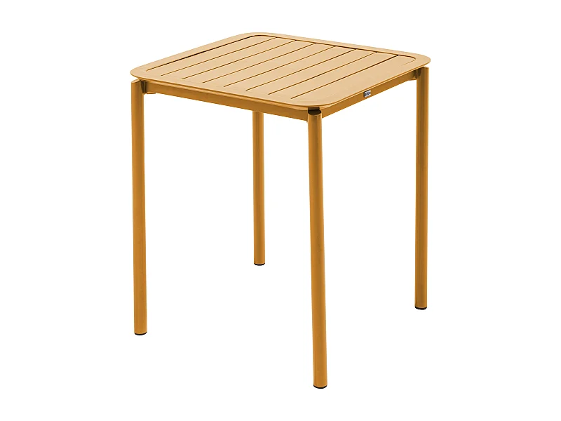 Table carrée de terrasse (70x70cm) jaune moutarde