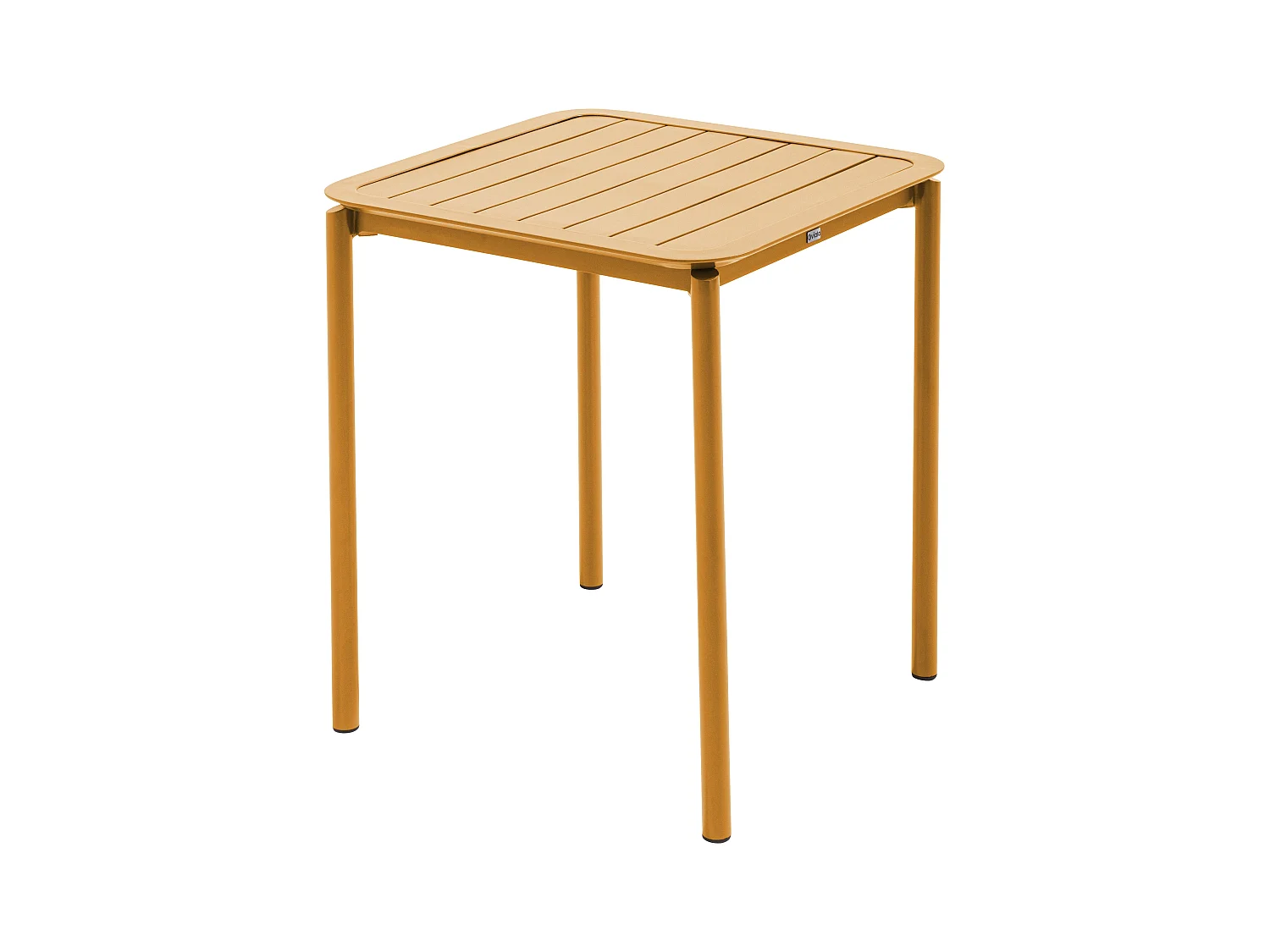 Table carrée de terrasse (70x70cm) jaune moutarde