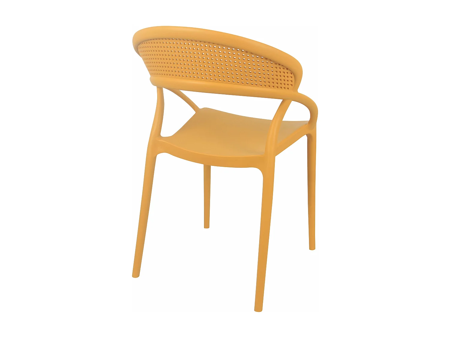 Lot de 4 chaises de terrasse jaune moutarde