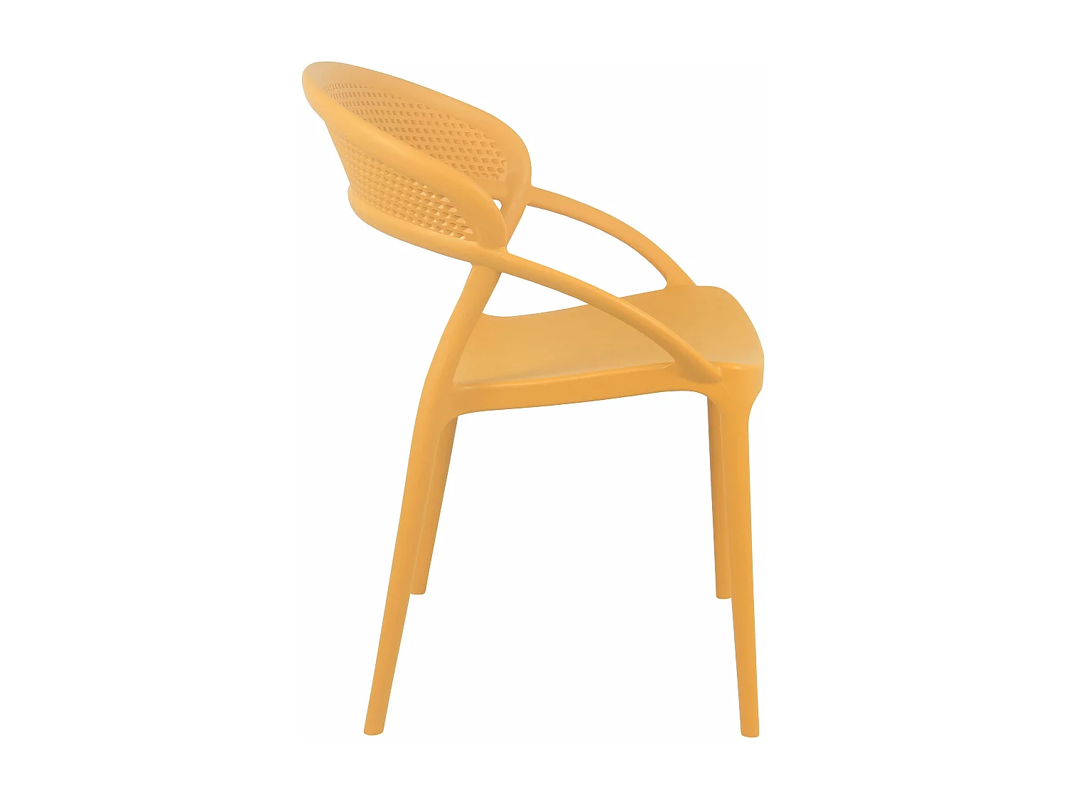 Lot de 4 chaises de terrasse jaune moutarde