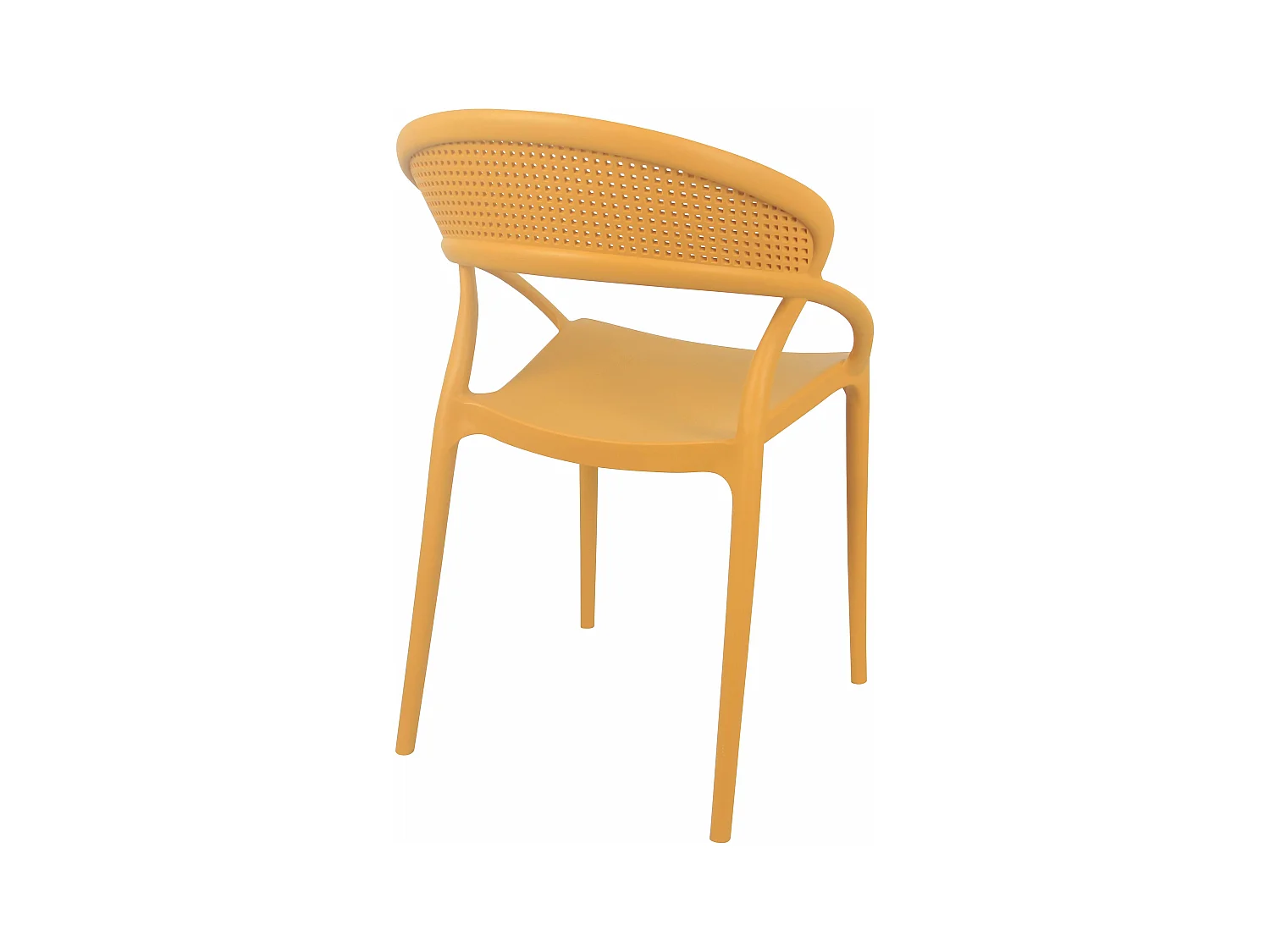 Lot de 4 chaises de terrasse jaune moutarde