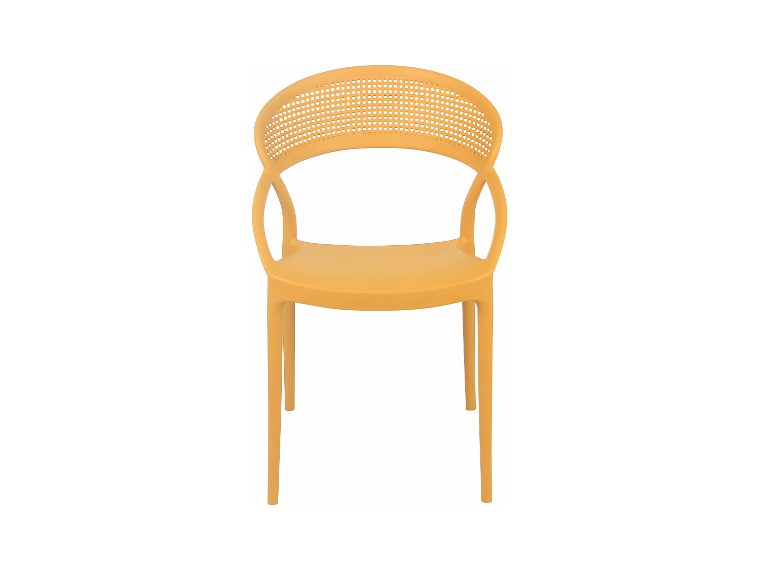 Lot de 4 chaises de terrasse jaune moutarde