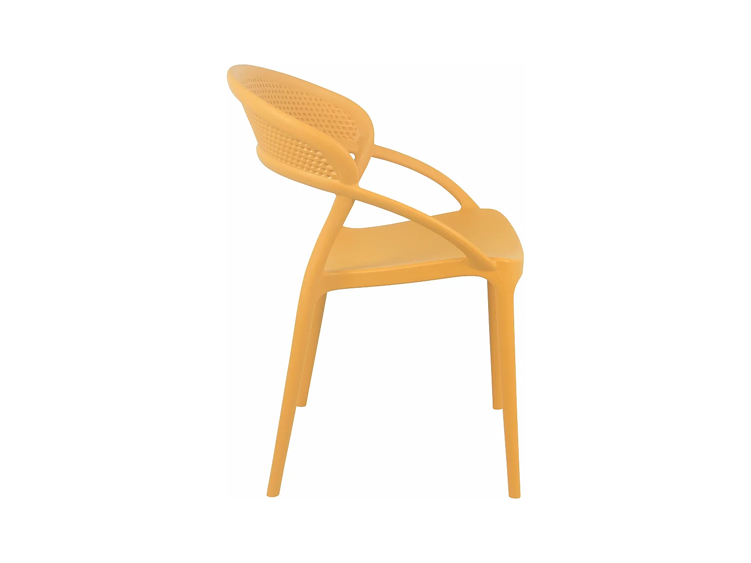Lot de 4 chaises de terrasse jaune moutarde