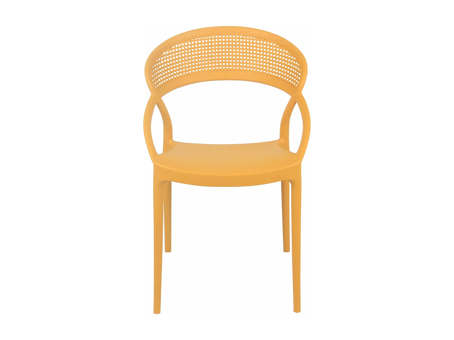 Lot de 4 chaises de terrasse jaune moutarde