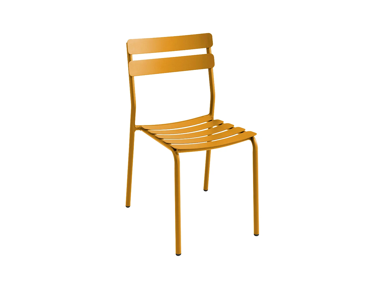 Chaise de terrasse en aluminium jaune moutarde