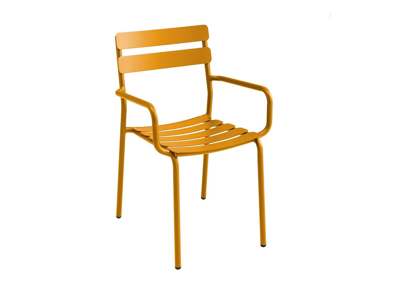 Fauteuil de terrasse en aluminium jaune moutarde