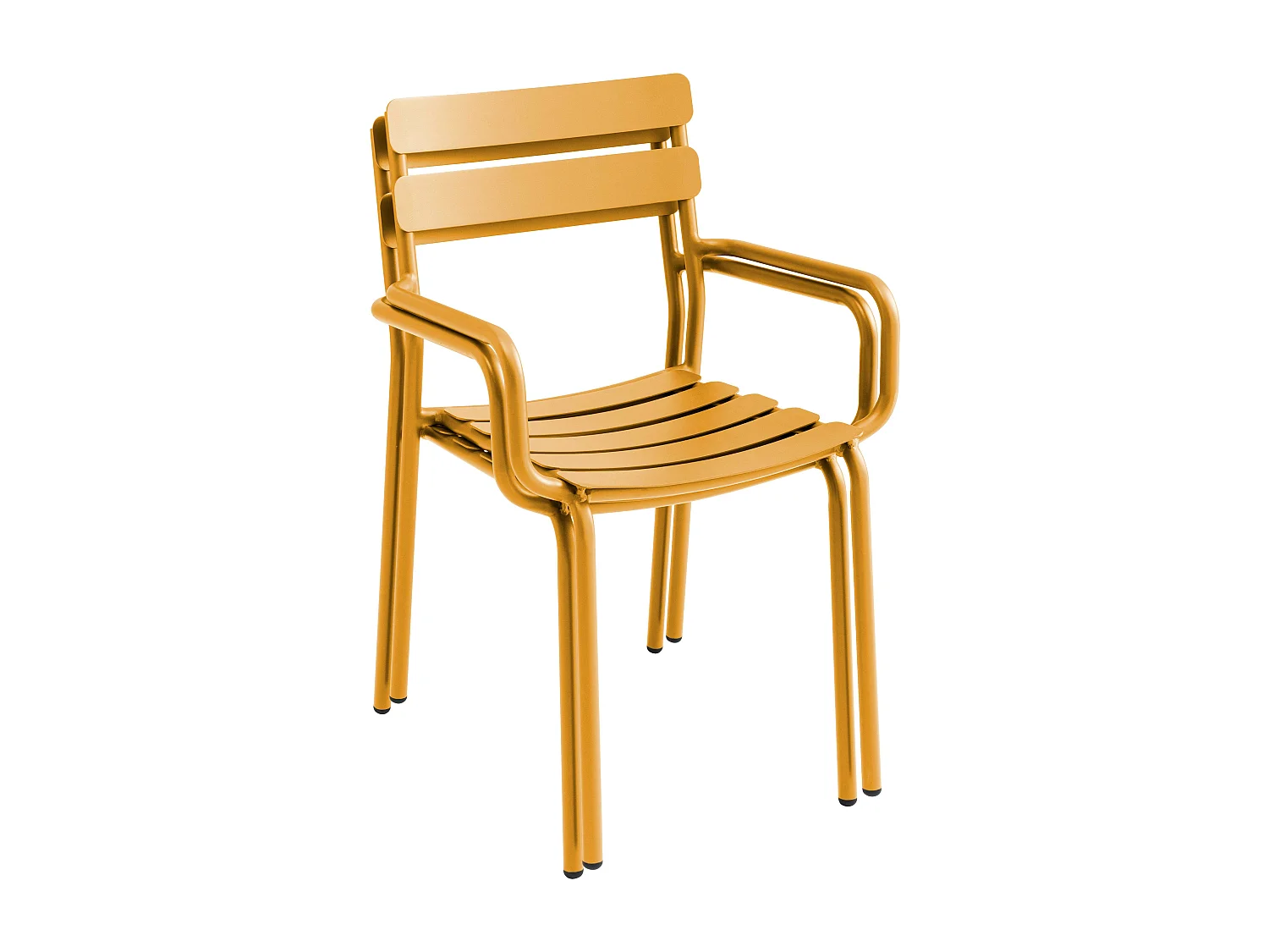 Fauteuil de terrasse en aluminium jaune moutarde