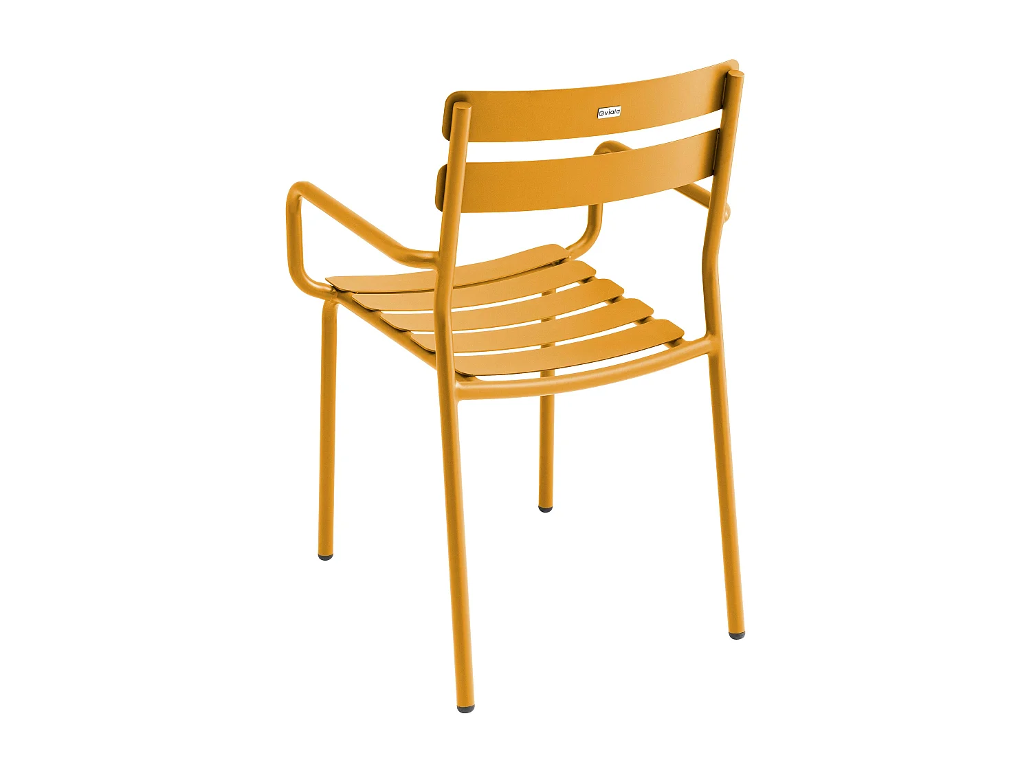 Fauteuil de terrasse en aluminium jaune moutarde