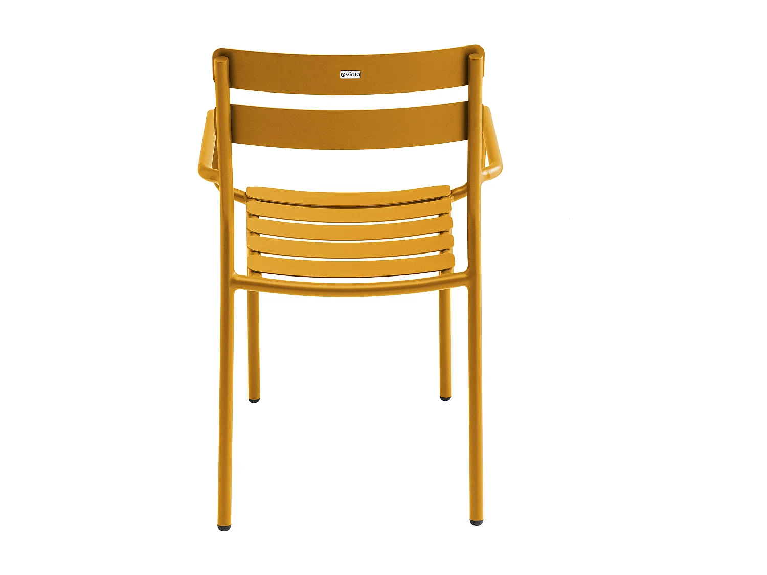 Fauteuil de terrasse en aluminium jaune moutarde