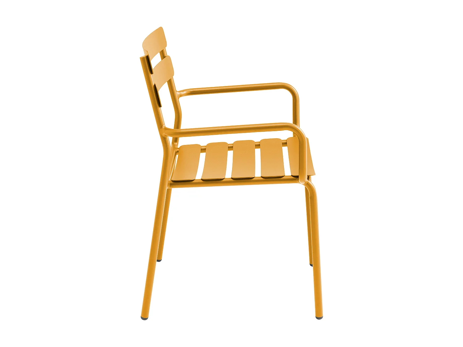 Fauteuil de terrasse en aluminium jaune moutarde
