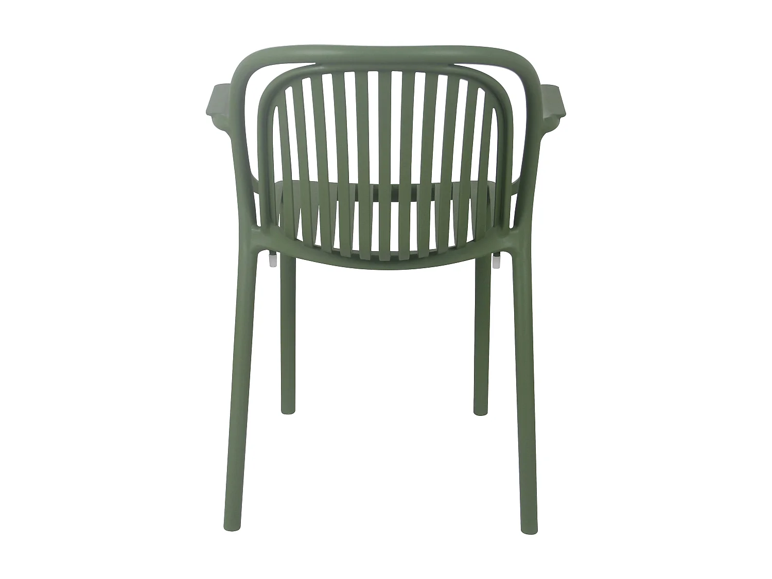 Lot de 4 fauteuils en plastique vert olive