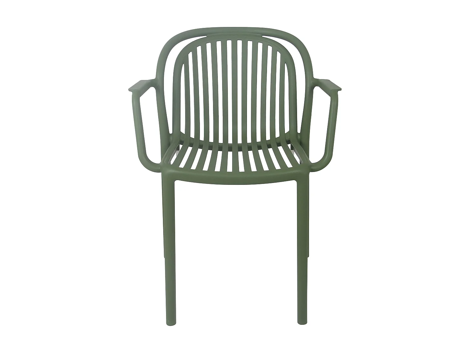 Lot de 4 fauteuils en plastique vert olive