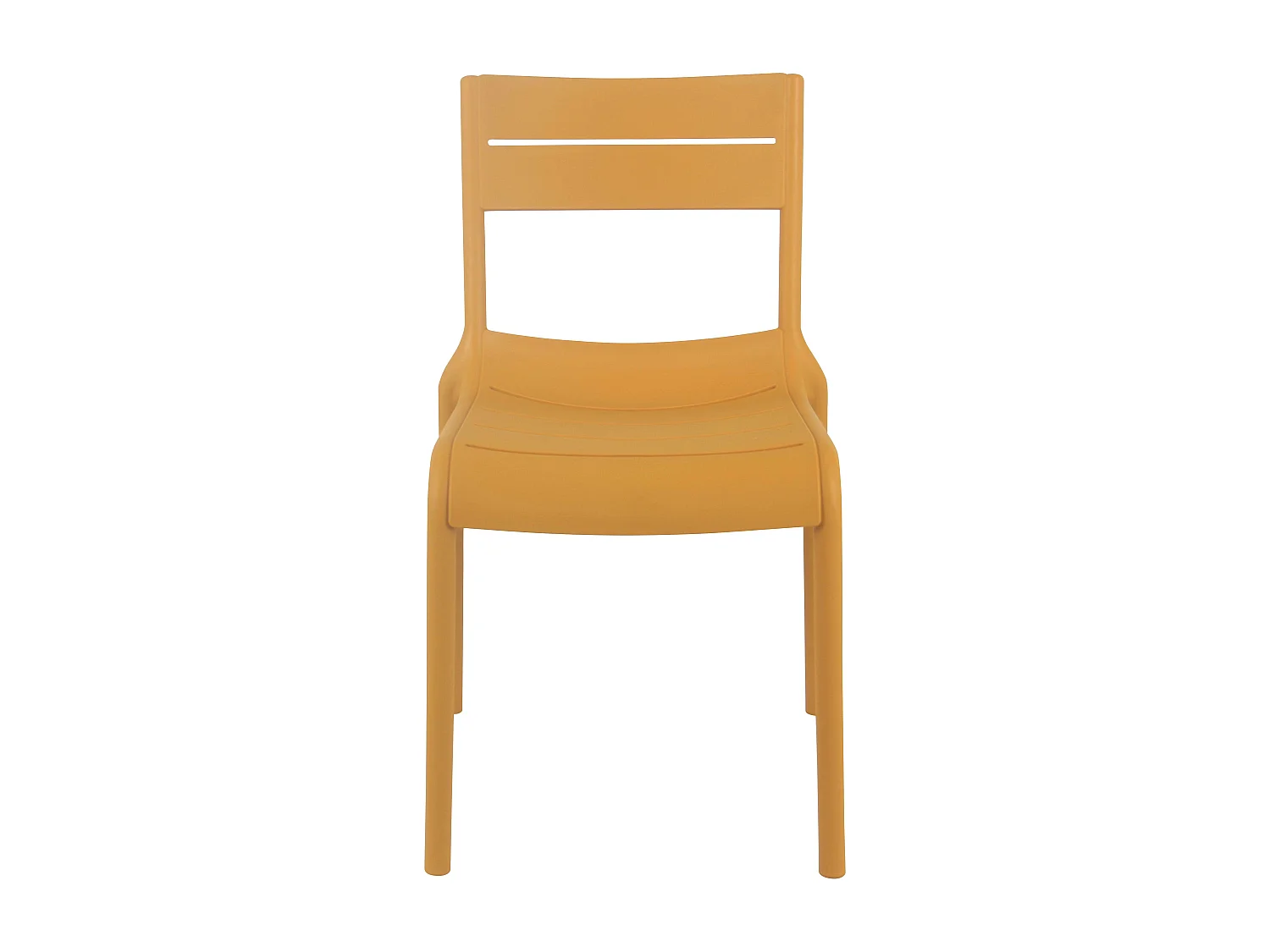 Lot de 4 chaises de terrasse en plastique jaune moutarde