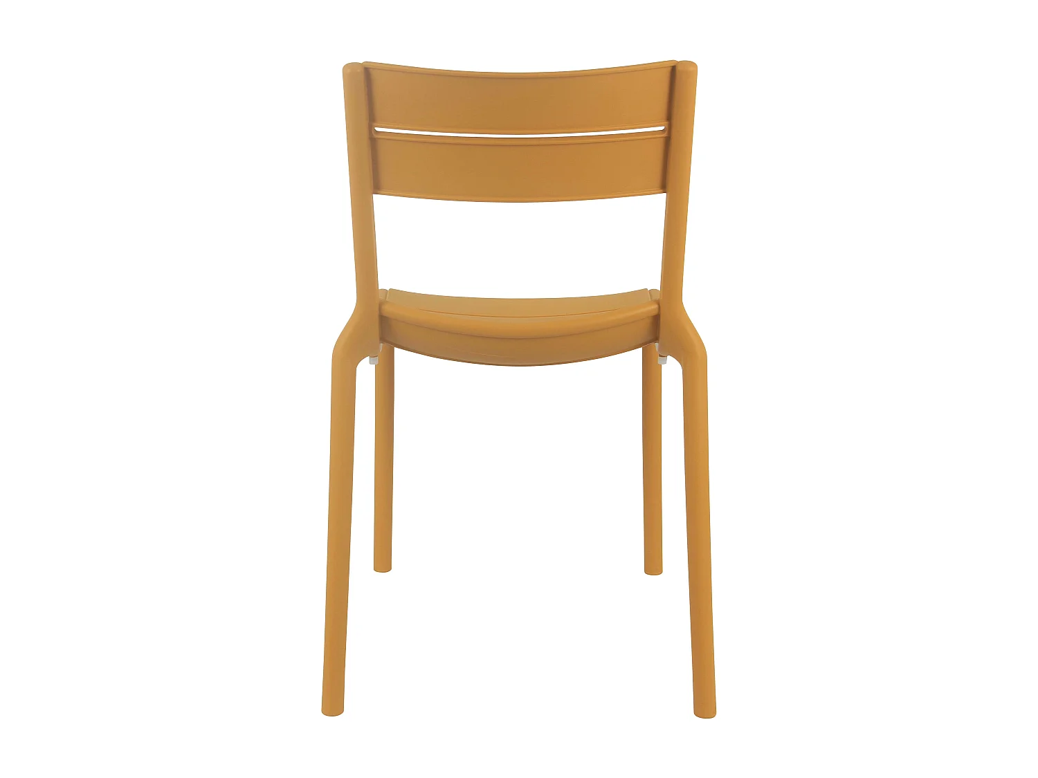 Lot de 4 chaises de terrasse en plastique jaune moutarde