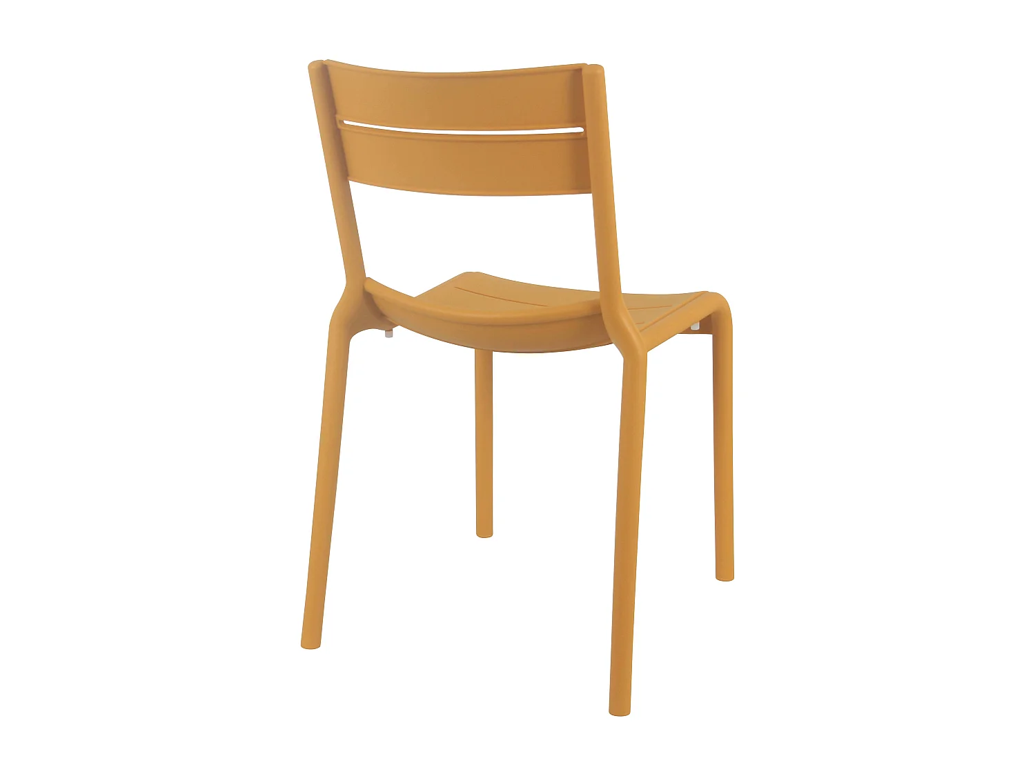 Lot de 4 chaises de terrasse en plastique jaune moutarde