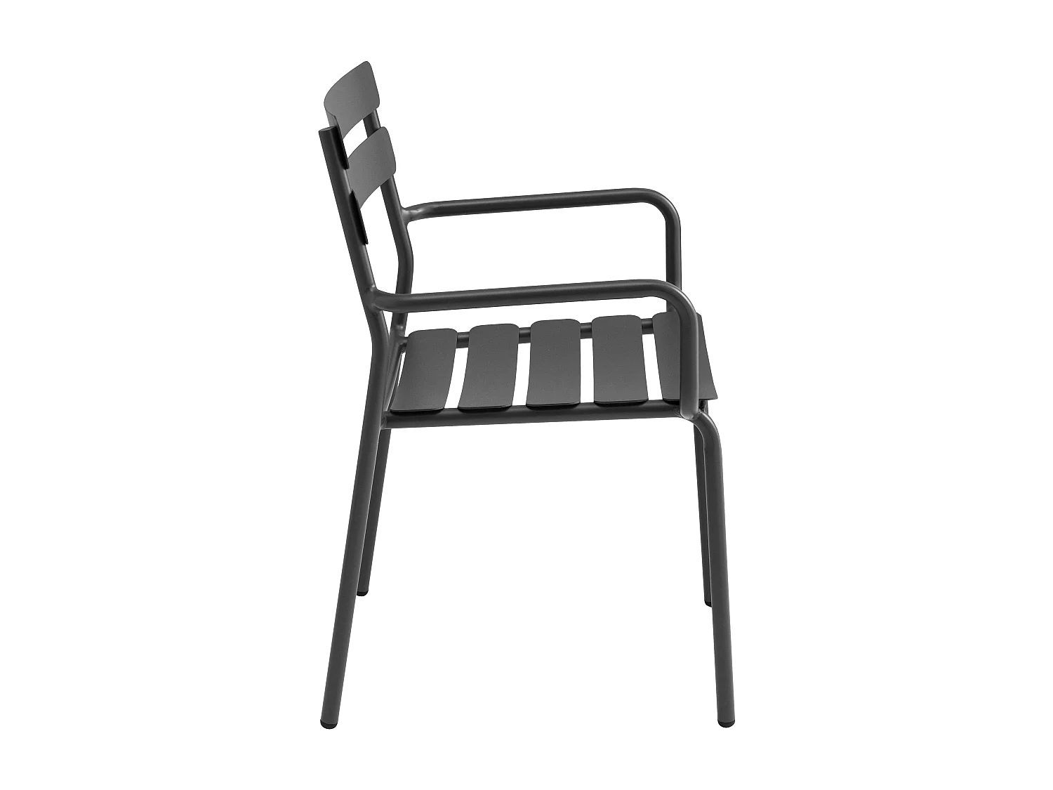 Fauteuil de terrasse en aluminium noir